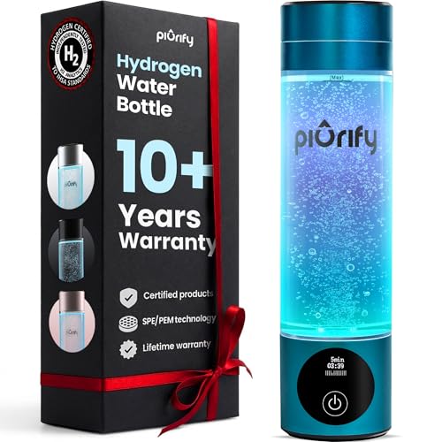 PIURIFY Hydrogen Water Bottle Generator | Up to 6300+ PPB in 3 Cycles | Molecular Hydrogen with...