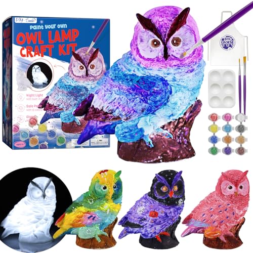 Kit de pintura candeeiro, luz noturna coruja 3D, arte kits de artesanato crianças 6 7 8 9 10 anos, coruja jogos e brinquedos de pintura para crianças 4-12 anos, ideias presente de aniversário para