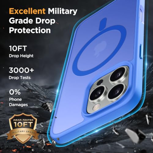 Image of Miracase Magnetic for iPhone 16 Pro Max Case, 6.9 inch, Slim, Blue | Compatible with MagSafe, Translucent Matte, Military-Grade Protection, Anti-Fingerprint, Shockproof Protective Phone Cover