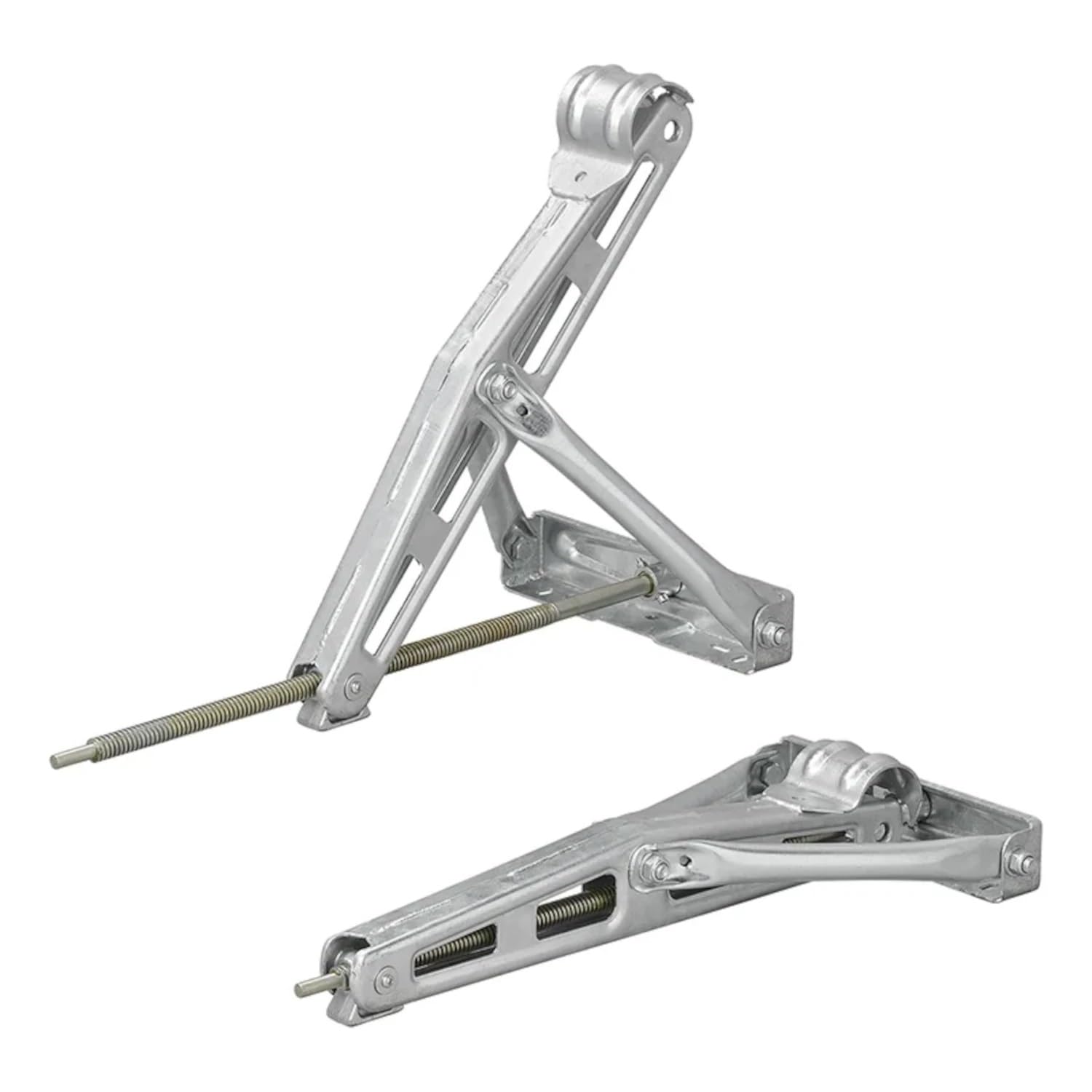 Preiswert & Gut 2X Nivellierstützen für Wohnwagen Anhänger ohne Systemchassis Set höhenverstellbar aus verzinktem Stahl mit Trapezgewinde zur sicheren Abstützung bis 1500 kg je Stütze