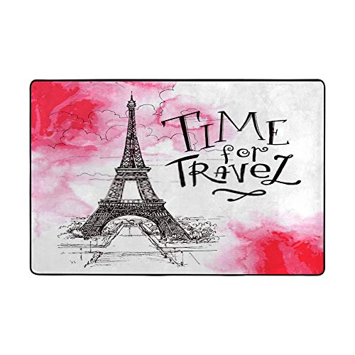 Tapis Paris aquarelle moderne CHEHONG en polyester de 160x120 cm
