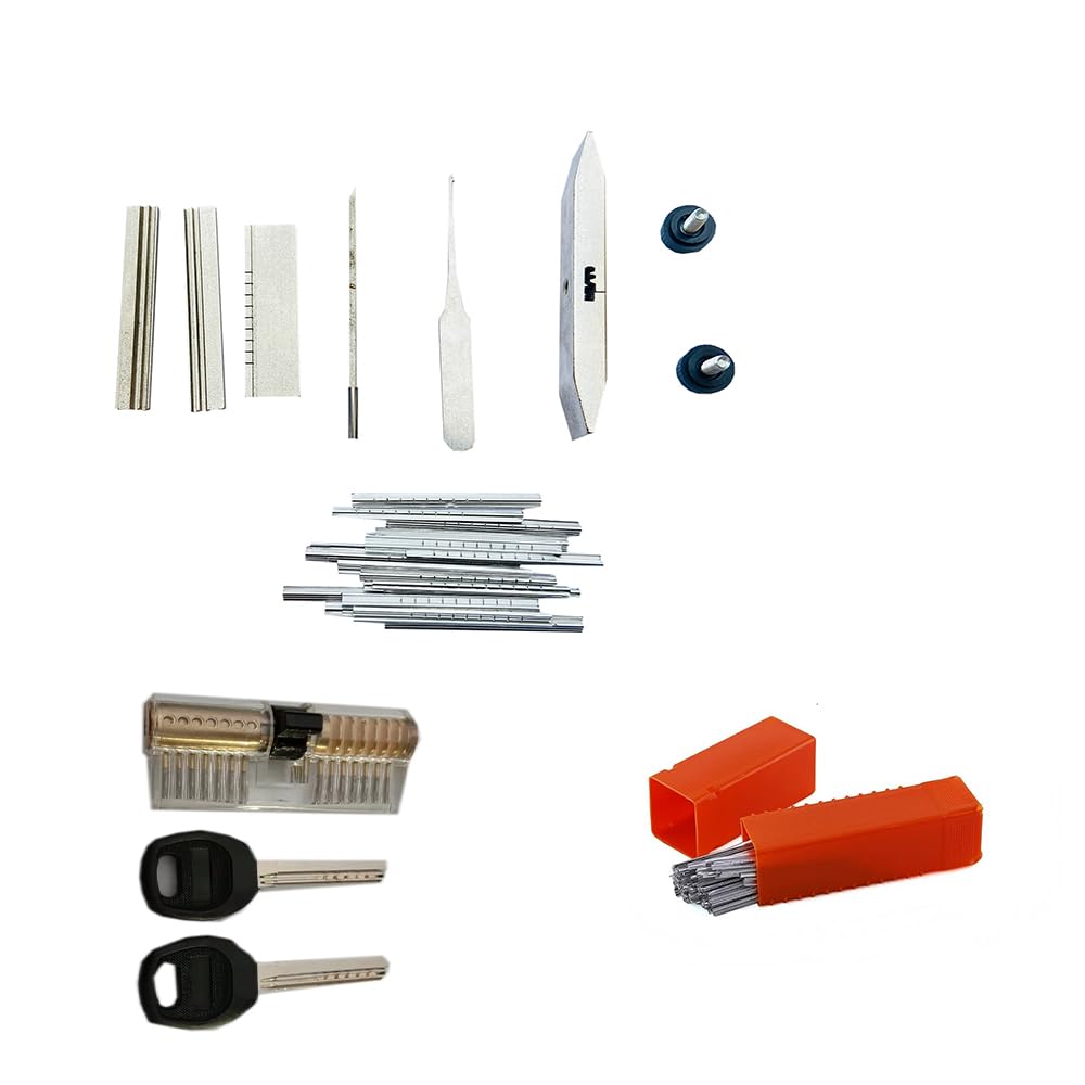 AB Kaba Lock Tin Foils Tools with ABLock,Locksmith ABLock Fast Pick Tools Dimple Opener (Tool with Lock,Tinfoils)
