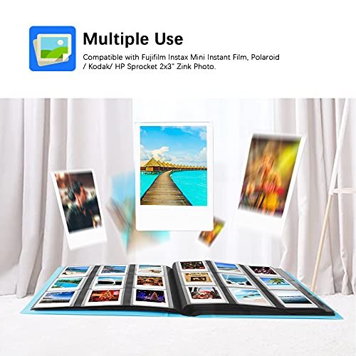 432 Pockets Photo Album For Fujifilm Instax Mini Camera, Polaroid Camera, For Fujifilm Instax Mini 11 12 9 40 Evo Liplay 8 7+ Instant Camera, Photo Album For Polaroid Kodak Hp Zink 2X3" Photo (Blue) #TOP1