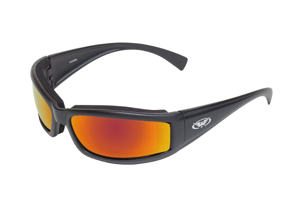 Global VisionEyewear Stray CAT GT RED Stray Cat Motorcycle Glasses, G-Tech Red Lens, Frame, Black