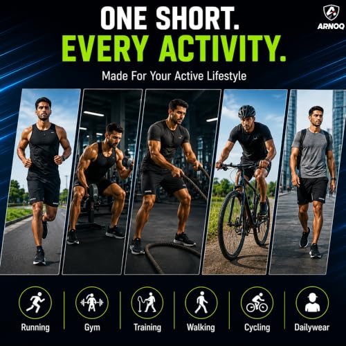 Image of Men's 2 in 1 Quick Dry Shorts with Inner Tights, Gym Shorts for Men Workout, Running Shorts for Men