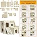 Hamster Hideout Tiny Maze Wood House with Slide Hamster House and Habitat Wooden Hide Hut for Dwarf Gerbils Mouse Mice and Other Small Animals (Pygmy Rats Only)