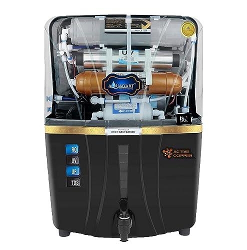 Image of AquaDart RO+UV+UF+Taste Adjuster(MTDS),12L water purifier,8 stages purification,Suitable for borewell,tanker,municipal water(Black)