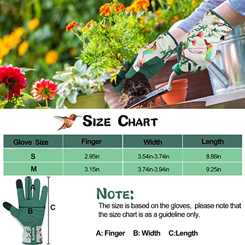 Image of Leather-Gardening-Gloves for Women - Thorn-Proof Work-Gloves with Touch Screen for Weeding, Digging, Planting,Pruning Yard Garden Gloves -Small