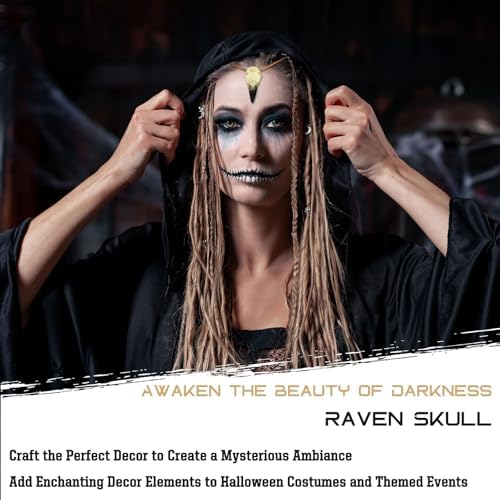 51Cp6O+LLPL._AC_ Halloween Raven Skull Gothic Crow Decor Statue Animal Skull Artificial Bone Crow Decoration Raven Costumes Cosplay Bird Skeleton Viking Necklace Headpiece Witch Gift for