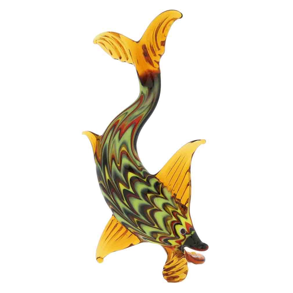 Glass Of Venice Murano Glass Festooned Elongated Fish
