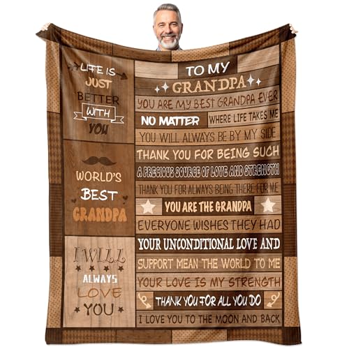 VZITSQS Grandpa Gifts Gifts for Grandpa Grandpa Gift from Granddaughter Grandpa Birthday Gifts Great Gifts for Grandpas Birthday Blanket 50x60