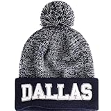 YANGUMGUAN Dallas Football Beanie Hat for Men and Women Super Soft Football Knit Pom Beanie Mens Winter Cap