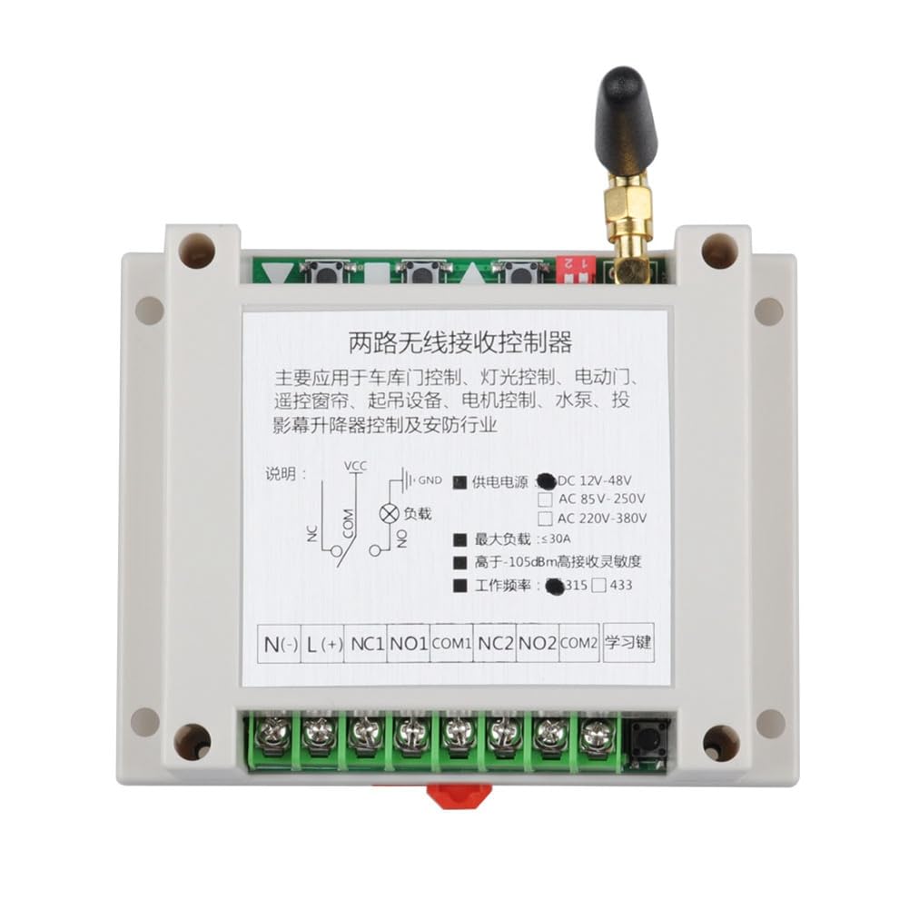Télécommande Sans Universelle AC220V-380V 2 Canaux 433 MHz pour Contrôle de Moteur D'Usine et Portail de Circulation
