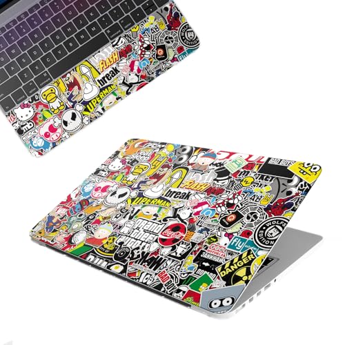 Image of Galaxsia GTA, Eat Sleep Top+Wrist Pad Vinyl Laptop Skin /Sticker /Cover Upto 15.6 Inches Laptops Laminated-Removable-HD Quality Compatible for Hp-Dell-Sony-Lenovo-Asus etc.(15x10 Inches)