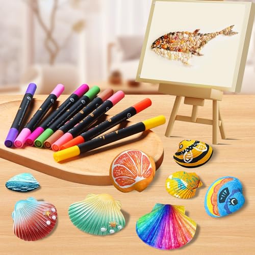 Image of Acrylic Paint Pens Markers, 36 Colors Dual Tips Waterproof Paint Markers