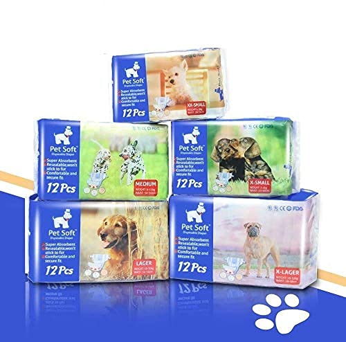 Pet Guard Empire 12 Pet Soft Pet Disposable Female Puppy Dog Diaper (Small (Waist : 26-46cm/Weight : 4-8 Kg)) (B09HKTML56) Amazon Price History, Amazon Price Tracker