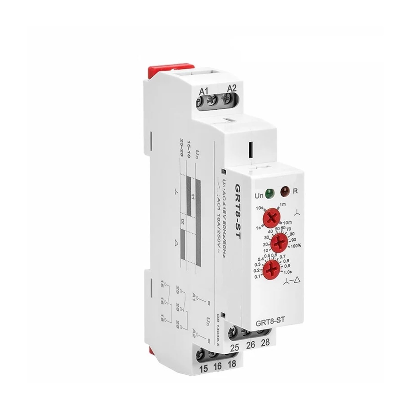 Relais, Timer, Relais, 16 A, weicher Anlasser, für Motorschutzrelais, AC 230 V, AC 415 V, AC/DC, 12-240 V (GRT8-ST ACDC12V-240 V)