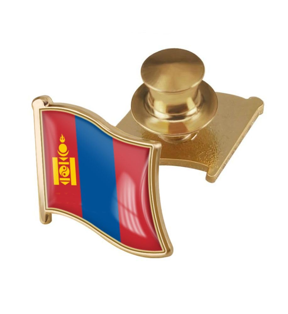 vmcoatdu Country Flag Backs Locking Pin Keepers Locking Clasp Pin Badge International Travel Brooch Metal Alloy Souvenir Pin 0.75x0.7 Inch Small Pin
