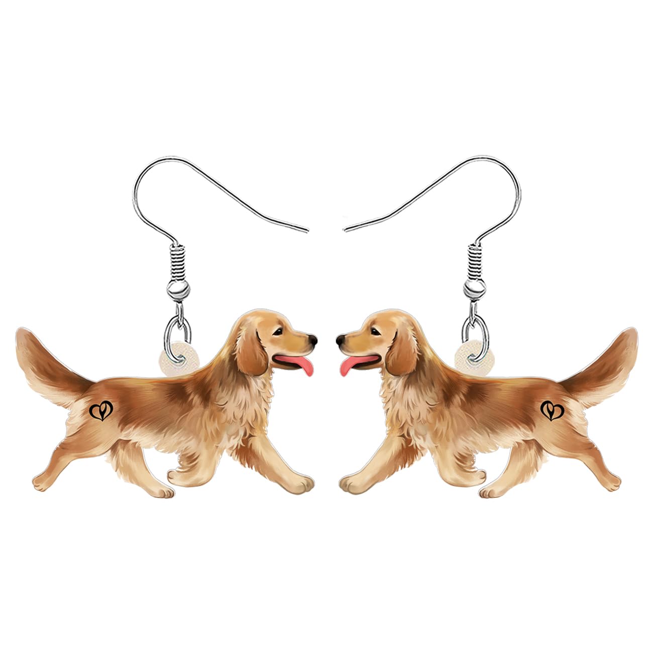 LONYOO Acrylic Cute Golden Retriever Dangle Earrings Jewelry Pets Puppy Dog Gifts for Women Charms Accessories