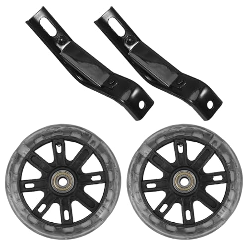 2 Pcs Ruedas de Entrenamiento para Bicicleta Juego de Ruedas Auxiliares con Luz Intermitente y Silenciosas