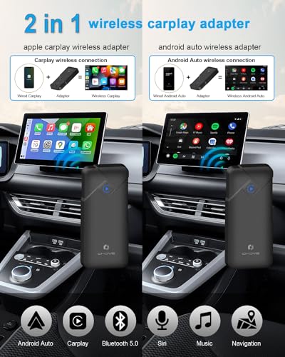 CHOVE 2-in-1 Wireless CarPlay & Android Auto Adapter, Upgrade Wired to Wireless, Compatible with iOS 10& Android - image 2