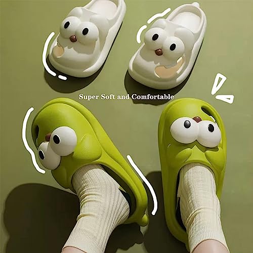Big Eye Dog Slippers Big Eye Dog Fun Cartoon Package Head EVA Slippers Cute Cartoon Dog Slippers Soft Thick Sole Comfy House Sandals Slides (5.5-6, Black)3