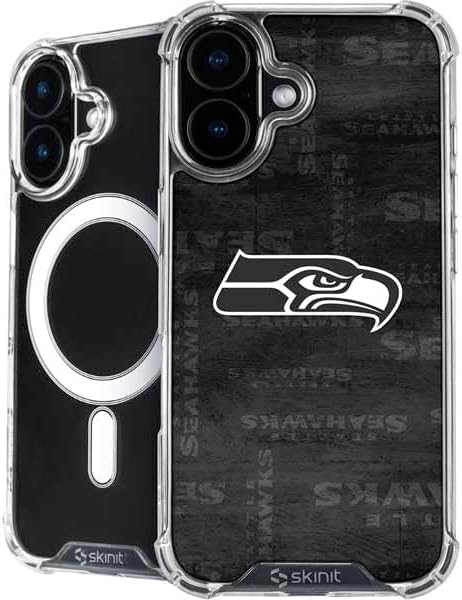 Skinit Phone Case Compatible with MagSafe iPhone 16 Plus - Officially Licensed NFL Seattle Seahawks Tropical Print Design