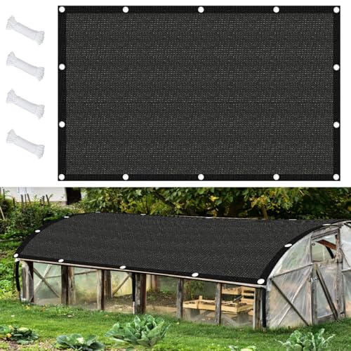 Sonnensegel Rechteckig 1.2 x 4.6 m HDPE Atmungsaktiv Schattiernetz Gewächshaus Leicht Und Haltbarkeit für Garten Balkon Zaun Terrassen Swimming Pool, Schwarz
