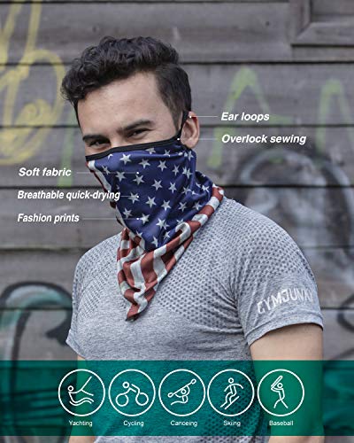 Balaclava Ear Loops American Flag Camo Face Mask, Sun Uv Dust Wind Protection Face Neck Gaiter Headwear For Men Women Motorcycle Hiking Cycling Ski Snowboard Fishing Running Workout #TOP1