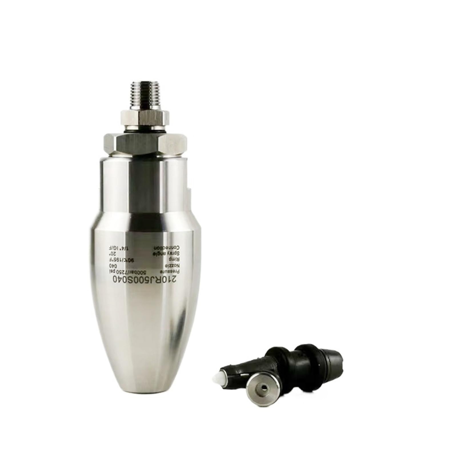 Accesorios for hidrolavadoras de ultraalta presión, núcleo de acero de tungsteno de 7250 psi y 500/600 bar, boquilla turbo de lavado giratoria, conexión F BSP de 1/4"(500bar 040)