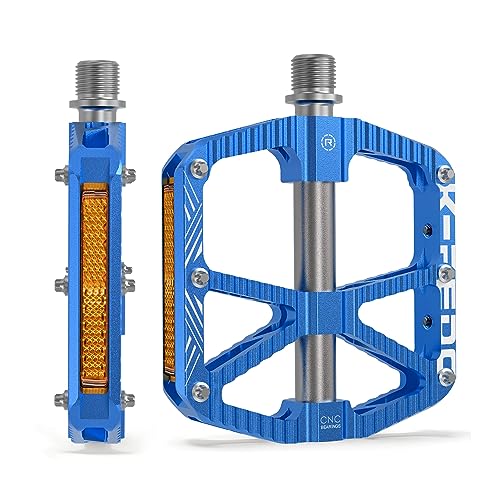 K PEDC Mountain Bike Pedals MTB Pedals,Bicycle Pedals with Reflectors,3 Sealed Bearings Aluminum...
