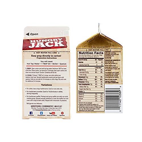 Hungry Jack Original Hash brown Potatoes 3.2 Oz (8 Pack) Gluten Free & Made with 100% Real Potatoes! Family Size Serves 5! A Perfect Addition To Any Meal!