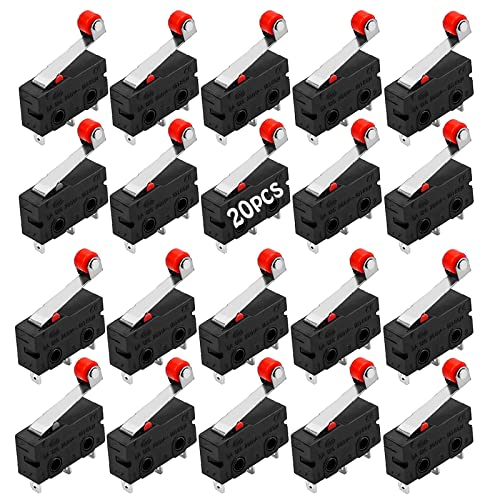 20 Piezas Carrera Momentáneo Interruptor Micro Interruptor Final Interruptor De Límite Micro Microinterruptor 3 Pines Interruptores Para Arduino Mechanics Electronic Devices Automats (5a 250v) Cover