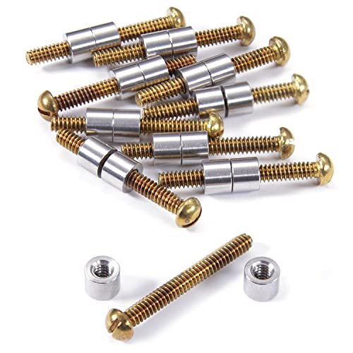 Loveless Fasteners for DIY Handles &amp; Knife Handle Repair - USA Size (0.250 x 6-32US x 1.15 Inch) - (Stainless Steel/Brass) - (10 Pk)