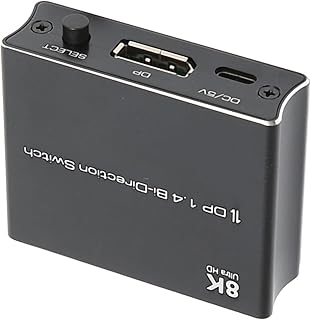 8k DisplayPort Splitter,1 in 2 Out 8K 30Hz 4K 120hz 1080P Displayport Splitter Bidirectional DP Switcher for Gaming Monitor Graphics PC