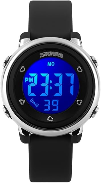TONSHEN Kids Sport Digital Watches 50M Waterproof 7 Colours Back Lights Outdoor LED Electronic Military Multifunction Rubber Strap Stopwatch Date Watch for Boy Girl Student and Children