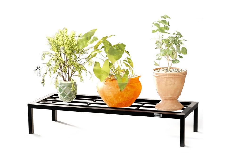 Nayra Thick Long Metal Stand Black Color Set of 1 for Heavy Planters | Planter Holder Indoor and Outdoor Metal Stands (Stand -1)-image-8