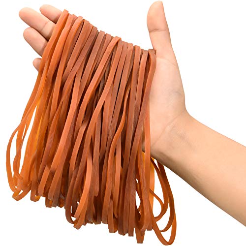 100 Pieces 8 Inches Elastic Rubber Bands Heavy Duty Large Rubber Bands for Office File Folders Garbage Cans Pet Litter Box