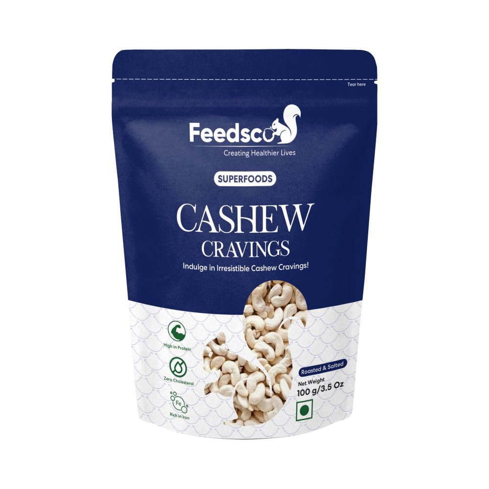 Feedsco Cashew Roasted and Salted Kaju Pack of 1-100 g | Freshly Oven Roasted Dry Fruits, Kaju, Healthy Snacks Diwali Gifts, Healthy Dry Fruits | Nutritious, Crunchy & Delicious (B0CJFX7TSQ) Amazon Price History, Amazon Price Tracker