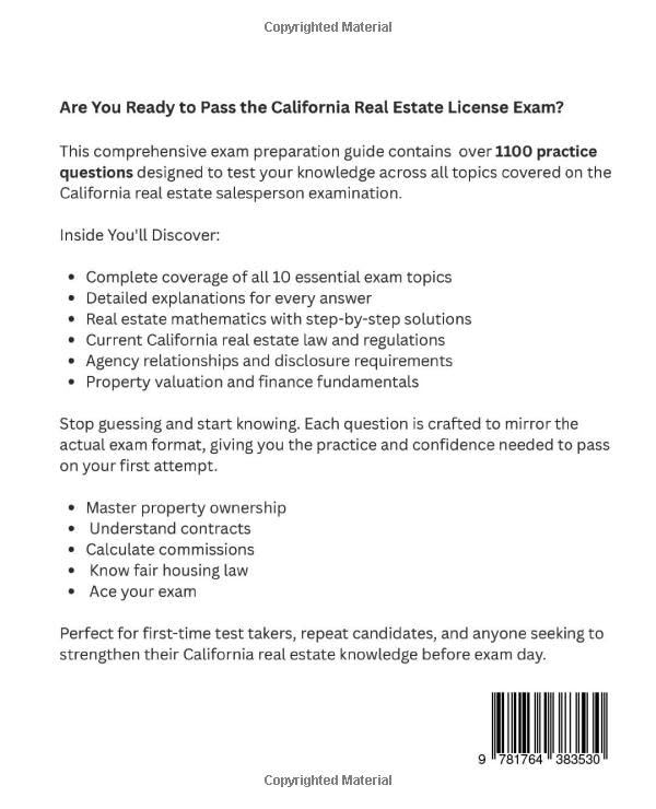 California Real Estate License Exam Prep 2026-2027: 1100+ Practice Questions with Detailed Answer Explanations for Sales Agent and Broker Certification - Image 2