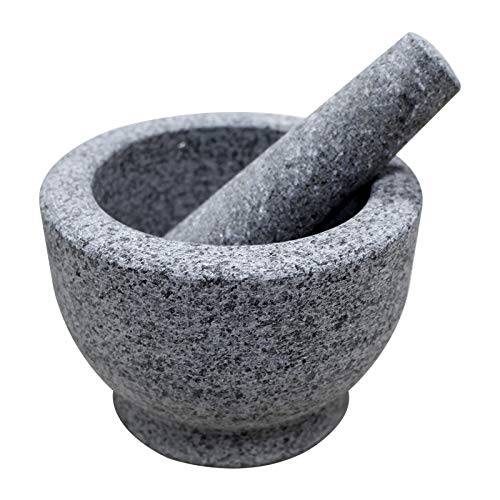 Mortar and Pestle Set, Ferfil Granite Molcajete Guacamole Bowl and Pestel for Spice Herbs Salads Grinder, 6 Inch - 2 Cup Capacity Large Heavy Duty with Anti-slip Base Mortar and Pestle Set, Ferfil Granite Molcajete Guacamole Bowl and Pestel for Spice Herbs Salads Grinder, 6 Inch - 2 Cup Capacity Large Heavy Duty with Anti-slip Base