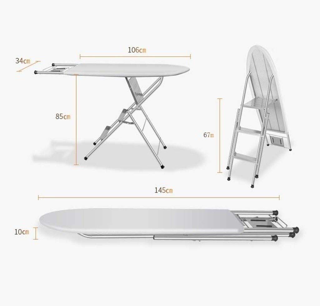Tabla de planchar grande, tabla de planchar resistente de metal, tabla de planchar para centro de lavandería, se puede utilizar como escalera, tablas de planchar de 1453485 cm (A 145 x 34 x 85 cm)