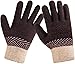 Herren Winterhandschuhe mit Fleecefutter, Warme Gedehnt Dicke Strickhandschuhe Thermohandschuhe Outdoor Winter Geschenke für Herren und Damen, Braun