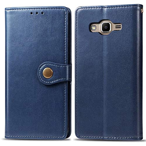 SATURCASE Coque pour Samsung Galaxy Grand Prime, Premium PU Cuir Rond Magnétique Flip Portefeuille Support Porte-Carte Housse Étui avec Dragonne pour Samsung...