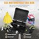 LASIEYO 55L Motorrad Topcase, Aluminiumlegierung Motorrad Top Box mit Sicherheitsschloss und 2pcs Bodenplatten, Wasserdicht Staubdicht Motorradkoffer Topcase für Aufbewahrung Helm Gepäck, Schwarz