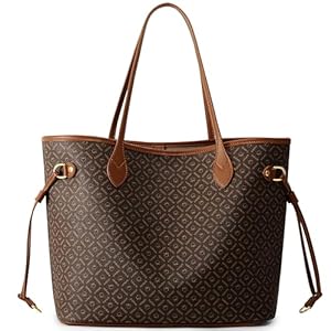 Queenoris Retro Tote Bag for Women, Top-handle Shoulder Handbag Large Capacity Designer Pureses