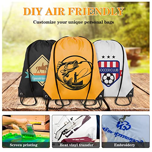 Grneric 100 Pieces Drawstring Backpack Bulk Cinch Sackpack Ployster Drawstring Bags For Gym Party Trip(White) #TOP4