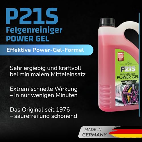 DR. WACK P21S Felgenreiniger Power Gel 2 Liter - Felgen-Spray mit Gel-Formel & Wirkindikator - Schnelle & schonende Reinigung - säurefrei & biologisch abbaubar - Hochwertige Autopflege