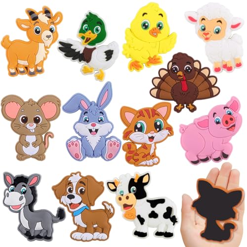 XIMISHOP 12PCS Animal Fridge Magnets for KidsCute Cartoon Farm Animals Fridge Refrigerator Magnet for Kids Montessori Educational Fridge Magnets