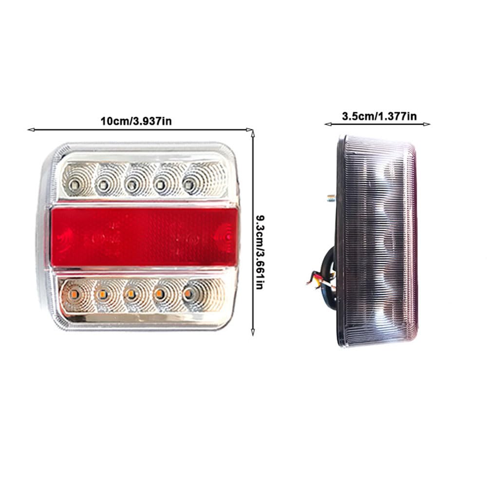 Tylne światło tylne do 10 przyczep, światło tylne do samochodów ciężarowych, 12 V, 2 sztuki, montaż lamp tylnych, 2